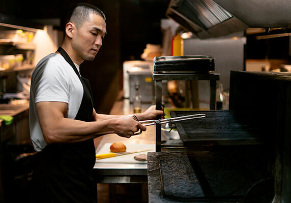 cook in the kitchen